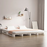 ZNTS Pallet Bed without Mattress White 160x200 cm Solid Wood 821403