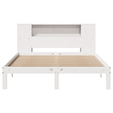 Bookcase Bed without Mattress White 140x200cm Solid Wood Pine 3322516
