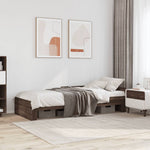 ZNTS Bed Frame without Mattress Brown Oak 90x190 cm Single Engineered Wood 849592