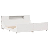 Bed Frame without Mattress White 180x200 cm Super King Solid Wood Pine 3323759