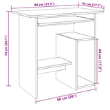 Desk Artisan Oak 80x45x74 cm Engineered Wood 855995