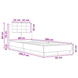 Bed Frame with Headboard White 80 x 200 cm Engineered Wood 3429573