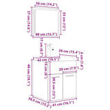 3 Piece Bathroom Furniture Set Concrete Grey Engineered Wood 3324892