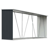 Garden Log Storage Shed Galvanised Steel 330x84x152 cm Anthracite 47085