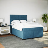 Box Spring Bed with Mattress Blue 140x190 cm Velvet 3290910