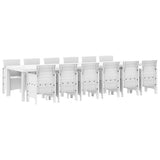 Garden Dining Set 13 pcs White Polt rattan 3378782