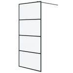 Walk-in Shower Wall Black 90x195 cm Frosted ESG Glass 152131