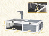 Wooden Tortoise Enclosure, Tortoise House w/ Lamp Holder, for Outdoor, Indoor, Light Grey T3398P350010