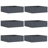 Lawn Edging 6 pcs Anthracite 40 x 40 x 13 cm Steel 874707