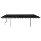 Manual Retractable Awning with Posts 6x3.5 m Anthracite 3070279