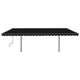 ZNTS Manual Retractable Awning with Posts 6x3.5 m Anthracite 3070279