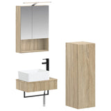 Bathroom Cabinet Set 4 pcs Sonoma Oak 50 x 14.5 x 70 cm 3407393