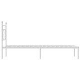 Metal Bed Frame without Mattress with Headboard White 100x200cm 374383