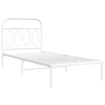 Metal Bed Frame without Mattress with Headboard White 90x190cm 377158
