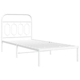 Metal Bed Frame without Mattress with Headboard White 90x190cm 377158
