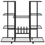 ZNTS Flower Stand with Wheels 94.5x24.5x91.5 cm Black Iron 343121
