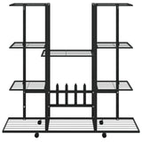 ZNTS Flower Stand with Wheels 94.5x24.5x91.5 cm Black Iron 343121