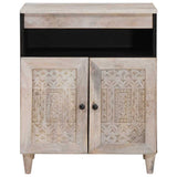 Sideboard Bleached White 60 x 33 x 75 cm Solid Mango Wood 4018141