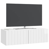 Wall-Mounted TV Cabinet High Gloss White 98 x 41 x 30 cm 898359