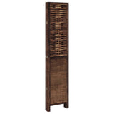 Room Divider 6 Panels Dark Brown Solid Wood Paulownia 358714