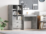 Desk with Drawer with Shelf with Storage 2 pcs Concrete Grey 3337300