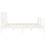 Bed Frame without Mattress White 200x200 cm Solid Wood 3194592