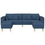 Fabric Sofa with Cushion 3 pcs Blue 208 cm Fabric 3335169