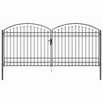 Fence gate with Lock Grey 400 x 175 cm Steel 42008944