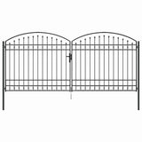 Fence gate with Lock Grey 400 x 175 cm Steel 42008944