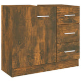 Sink Cabinet Smoked Oak 63x30x54 cm Engineered Wood 815630