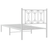 Metal Bed Frame without Mattress with Headboard White 90x190cm 376169