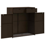 Garden Storage Cabinet Brown 105x55x113 cm Poly Rattan 365564
