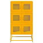 ZNTS Highboard Mustard Yellow 68x39x123 cm Steel 853353