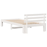 Bed Frame with Headboard White 90 x 190 cm Solid Pine Wood 872633