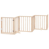 Dog Gate with Door Foldable 6 Panels 300 cm Poplar Wood 352173