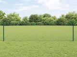 Welded Wire Fence with Posts 25 x 0.8 m PVC-Coated Steel Green 3336478