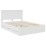 Bed Frame with Drawer White 140 x 190 cm Engineer Wood 3411117