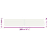 Retractable Side Awning Cream 220x1200 cm 318085