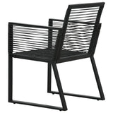 Dining Set Black PVC rattan, powder-coated steel, glass 3-piece set 3060213