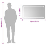 LED Bathroom Mirror Transparent 100 x 60 cm Tempered Glass 42045843