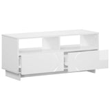 TV Stand 90 x 34.5 x 40 cm High Gloss White Engineered Wood 8011472