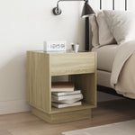 ZNTS Bedside Table with Infinity LED Sonoma Oak 40x40x50 cm 3284079