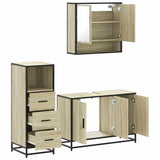3 Piece Bathroom Furniture Set Sonoma Oak Engineered Wood 3301041
