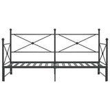 Daybed with Trundle without Mattress Black 100x200 cm Steel 4104677