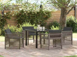Garden Dining Set 5 pcs Grey Powder-Coated Steel 3380653