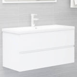 Sink Cabinet White Engineered Wood 90x38.5x45 cm Sink Cabinet 804755