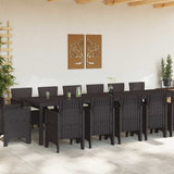 Garden Dining Set 15 pcs Brown Polt rattan 3378641