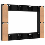 TV Cabinet Set Wall-mounted 10 pcs Black Oak Engineered Wood 3393151