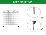 Garden Decorative Fence 4 Panels 44in x 12ft Metal Wire Landscape Border Edging T3398P315396