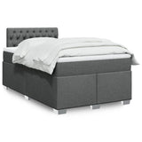 Box Spring Bed with Mattress Dark Grey 120x190 cm Fabric 3285835